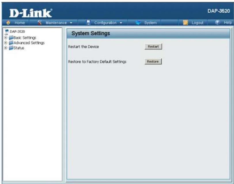 D-LINK DAP-3520 - System System Settings - 1