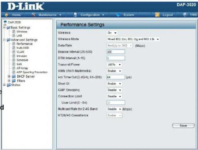 D-LINK DAP-3520 - Data Rate\*: - 1