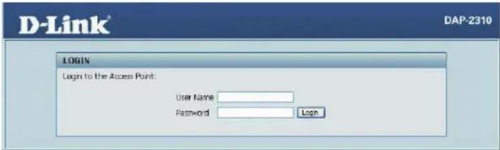 D-Link® DAP-2310 LOGIN Login to the Access Point: User Name Password Login