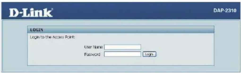D-Link® DAP-2310 LOGIN Login to the Access Point: User Name Password Login