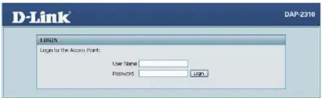 D-Link® DAP-2310 LOGIN Login to the Access Point: User Name Password Login