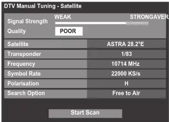 TOSHIBA 40VL748 - Manual Tuning for DVB-S - 1