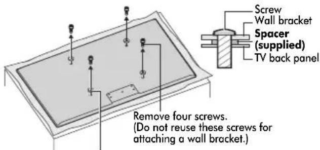 TOSHIBA 40VL748 - When using a Wall Bracket - 1