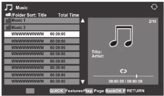 TOSHIBA 40VL748 - Playing music files (on a DLNA CERTIFIED™ Server or USB device) - 1