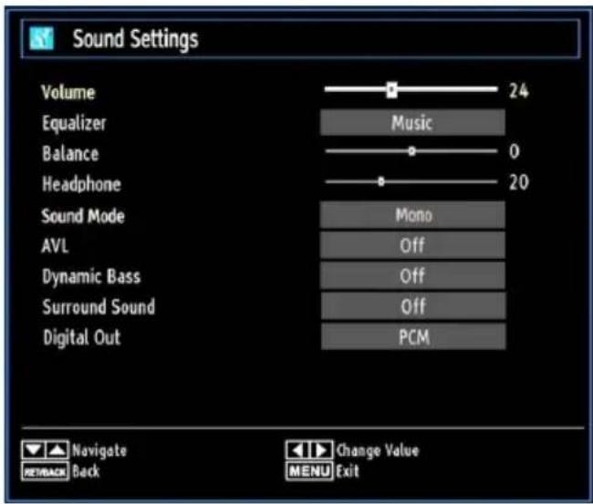 SALORA 46LED7110CW - Configuring Sound Settings - 1