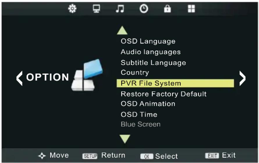 SALORA 32LED6105CD - The PVR File system menu description - 1