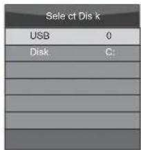 Sele of Disk k USB 0 Disk C: