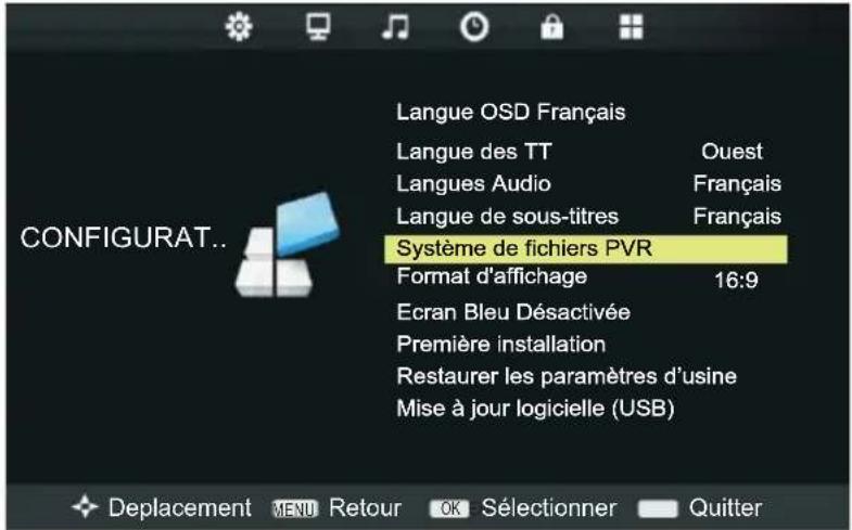SALORA 22LED2005TD - Présentation du menu Système de fichiers PVR - 1