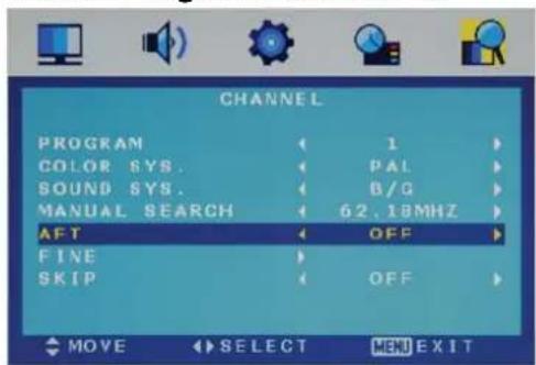 SALORA LED1938DVX - Manual Program menu for TV - 1