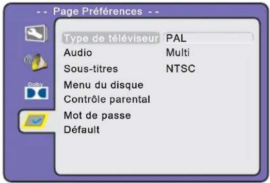 SALORA 22LED3305TD - Page Préférences - 1