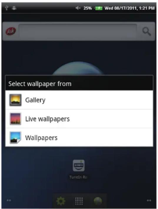 VIEWSONIC ViewPad 7e - Set wallpaper from Live Wallpaper gallery - 1