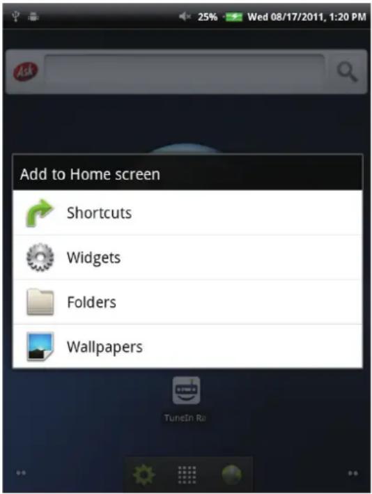 VIEWSONIC ViewPad 7e - Add a shortcut icon - 1