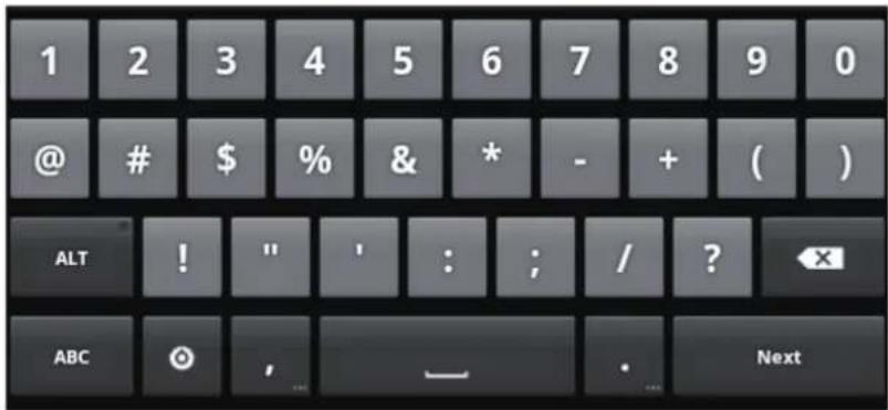 VIEWSONIC ViewPad 7e - Numbers and Symbols - 1