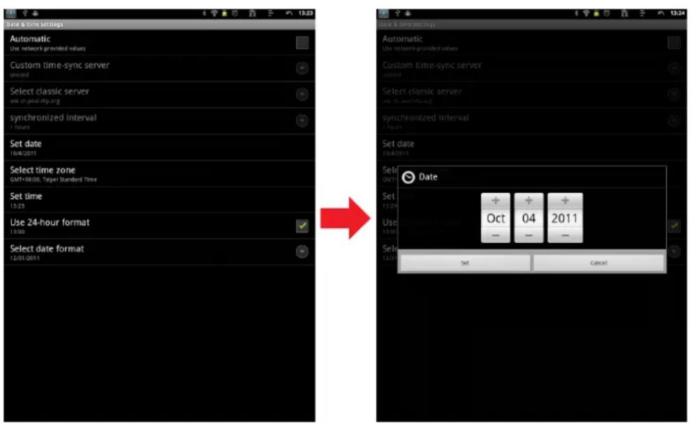 VIEWSONIC ViewPad 10e - Datum & Uhrzeit einstellen - 1