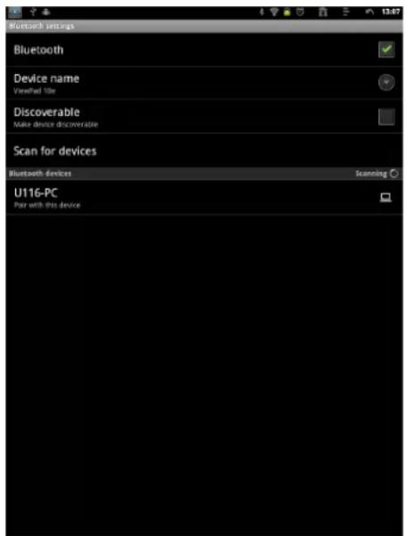 VIEWSONIC ViewPad 10e - Configuring a Bluetooth Connection - 1