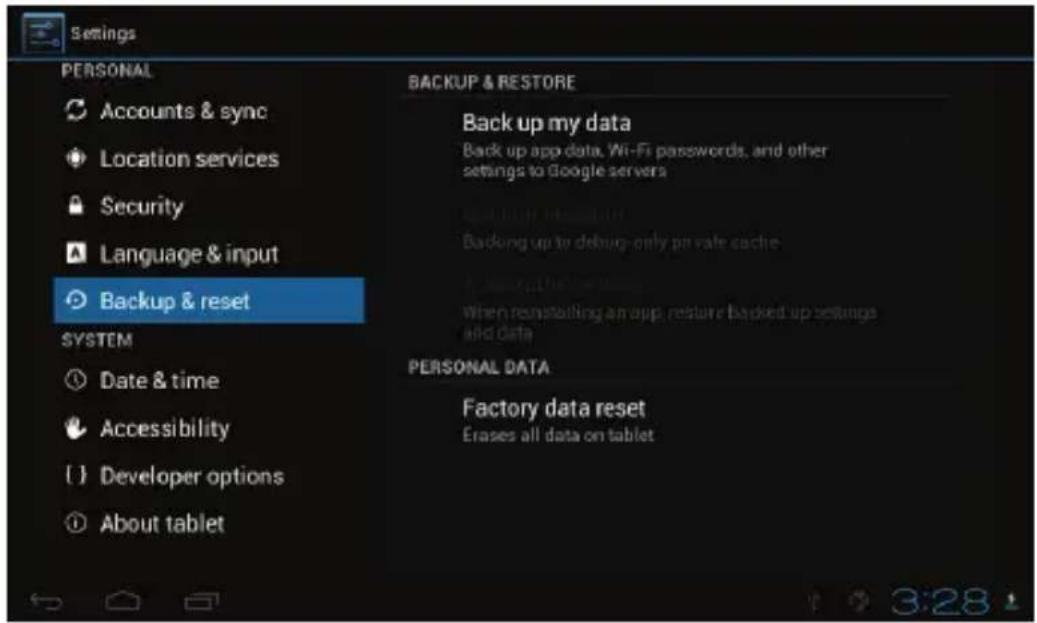 Hamlet Zelig Pad 700 - - Backup & reset - 1