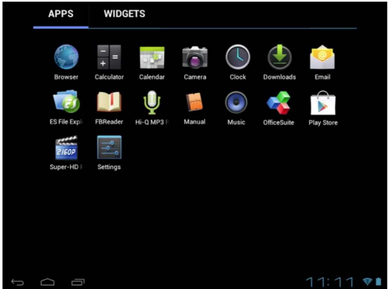 Yarvik GoTab Yotta 9.7 - Menu d'applications - 2