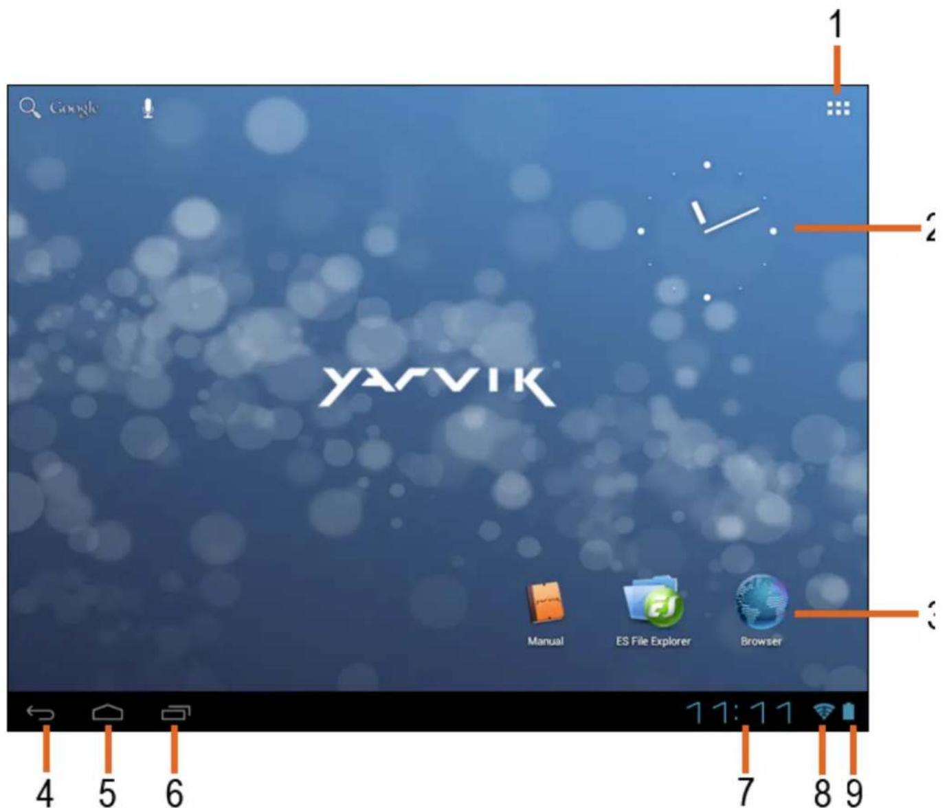Yarvik GoTab Yotta 9.7 - Page d'accueil Android - 1
