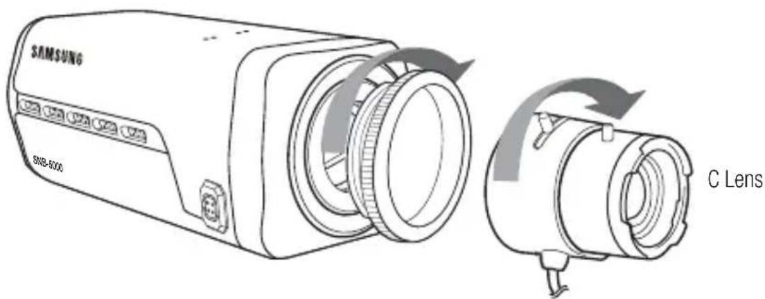SAMSUNG SND-5080 - Mounting the C lens - 1