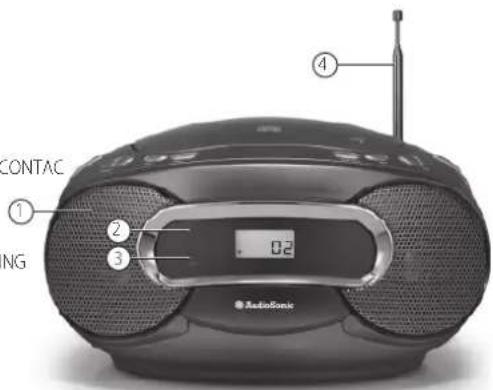 AudioSonic CD-1580 - IDENTIFICATIE VAN DE ONDERDELEN - 1