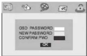 OSD PASSWORD NEW PASSWORD CONFIRM PWO