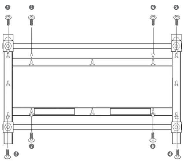 SAMSUNG WMN460UTD - Montaggio della staffa ⓑ alla parete - 1
