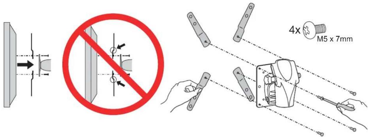 Ergotron LX HD Wall Mount Pivot - 3a Mount VESA Adapters to Arm based on TV/Monitor hole pattern size (B, C, or D). - 1