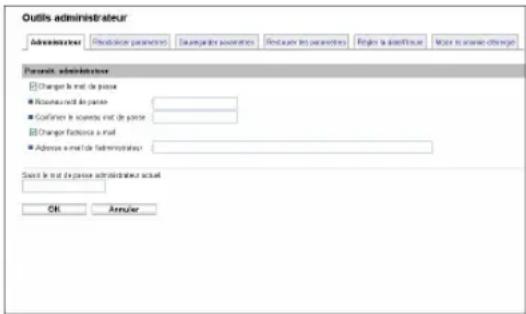 Outils administrateur Administrateur Résultance parameter Retraçation parameters Region la identifier Mode information changes Parkeit administrateur Charges le mét de parce Réduvants de parce Confusion le scuivre mét de parce Change l'actions à mét Adverse e mét de déprétenants Sous le mét de parce administrateur actual OK Arriveur