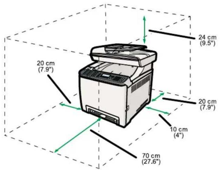 24 cm (9.5") 20 cm (7.9") 20 cm (7.9") 10 cm (4") 70 cm (27.6)