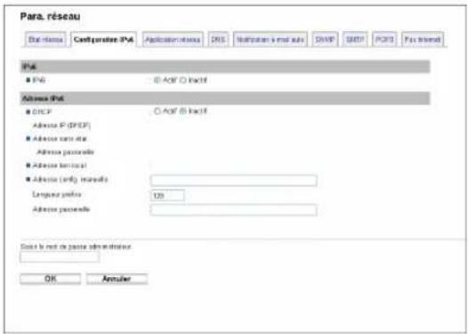 Para. réseau Distance: Counterpasser IP4 Application: https://10.10/10.10/10.10/10.10/10.10/10.10/10.10/10.10/10.10/10.10/10.10/10.10/10.10/10.10/10.10/10.10/10.10/10.2 IP6 IP8 © AOF O Incl# Adverse IP6 © DICE © AOF B Incl# Adverse IP (DICE) Adverse sans dias Adverse passouille Adverse tervical Adverse (any) transmis Language prefix: 125 Adverse passouille Exce la net de passe administrateur OK Annuler