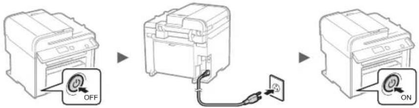 CANON i-Sensys MF4730 - Připojení napájecího kabelu a ZAPNUTÍ přístroje - 1