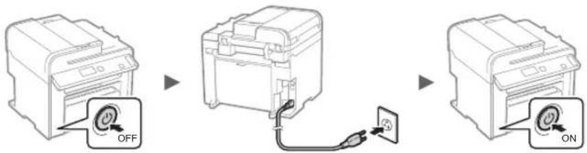 CANON i-Sensys MF4730 - A tápkábel csatlakoztatása és a készülék BEKAPCSOLÁSA - 1