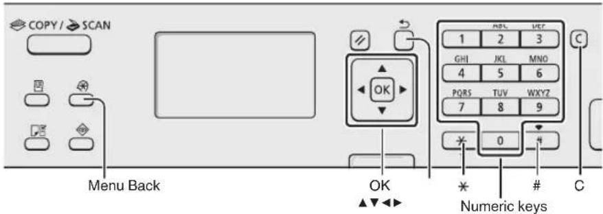 CANON i-Sensys MF4730 - Navigating the Menu and Text Input Method - 2
