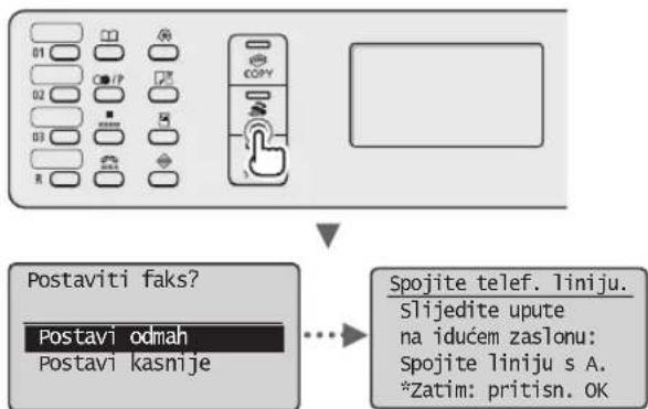 CANON i-Sensys MF4730 - Određivanje početnih postavki faksa i povezivanje telefonskog kabela - 1