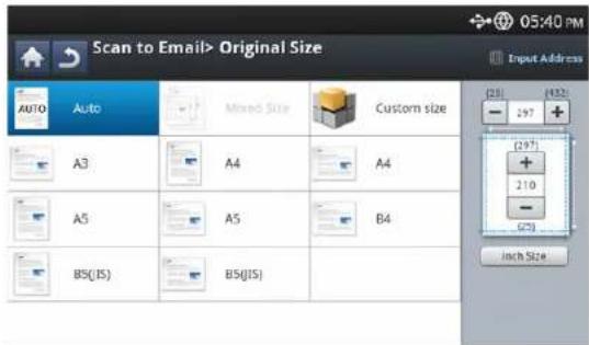 SAMSUNG SCX-8128NA - Selecting the size of originals - 1