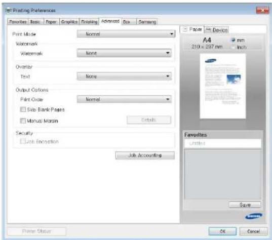 SAMSUNG CLX-9251NA - Advanced tab - 1