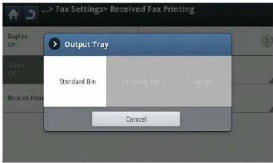 SAMSUNG CLX-9251NA - Selecting a received fax output tray - 1