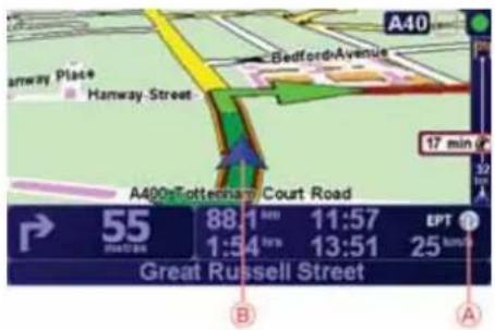 A40 Hamway Place Hamway-Street Bedford-Avenue 17 min A400/Totterdam Court Road 55 88:1 km 1:54 km 11:57 EPT 13:51 25 km Great Russell Street B A