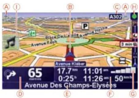 A I B C A H A302 Rishe De La Loille Avenue Hoche P Avenue Zoch 3 min Avenue Kléber 65 17.7 km 11:01 am 0:25 h 11:26 am 50 km/h Avenue Des Ghamps-Elysées D E F G