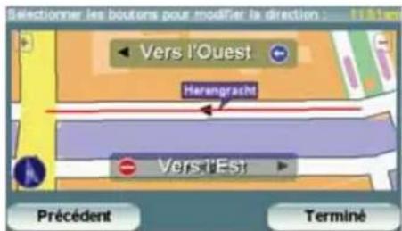 Édécionner les bouteurs pour modifier la direction : Vors l'Ouest Herangracht Vors l'Est Précédent Terminé
