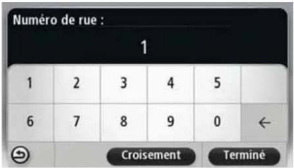 Numéro de rue : 1 1 2 3 4 5 6 7 8 9 0 ← Croisement Terminé
