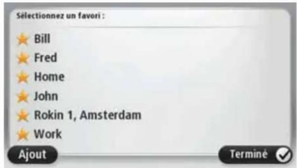 Sélectionnez un favori : Bill Fred Home John Rokin 1, Amsterdam Work Ajout Terminé ✓