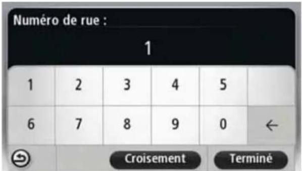 Numéro de rue : 1 1 2 3 4 5 6 7 8 9 0 ← Croisement Terminé