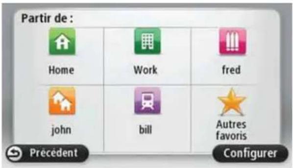 Partir de : Home Work fred john bill Autres favoris Précédent Configurer