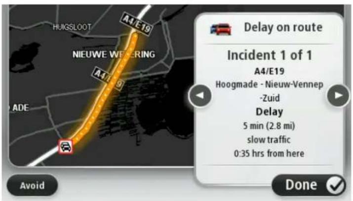 TOMTOM VIA 1405 - Getting more information about an incident - 2