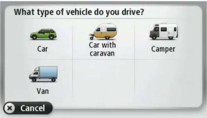 TOMTOM VIA 1405 - Selecting your vehicle type - 6