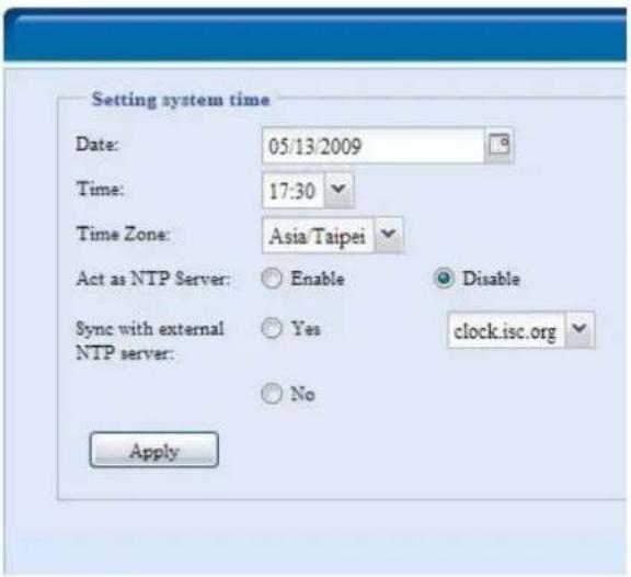 Thecus N5500 - Time: Setting system time - 2