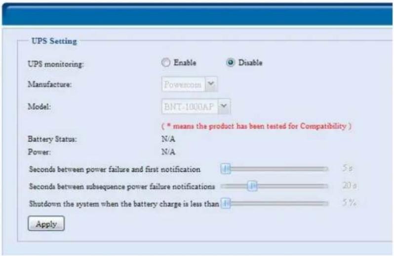 Thecus N5500 - UPS Setting - 2