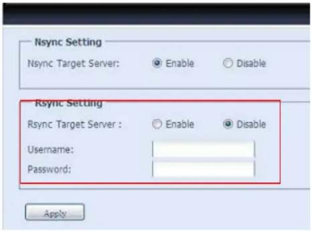 Thecus N5500 - Added Rsync Setting under Nsync Target - 2
