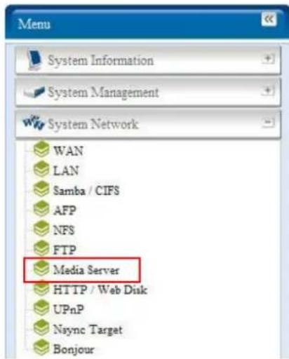 Thecus N5500 - Media Manager Settings - 1
